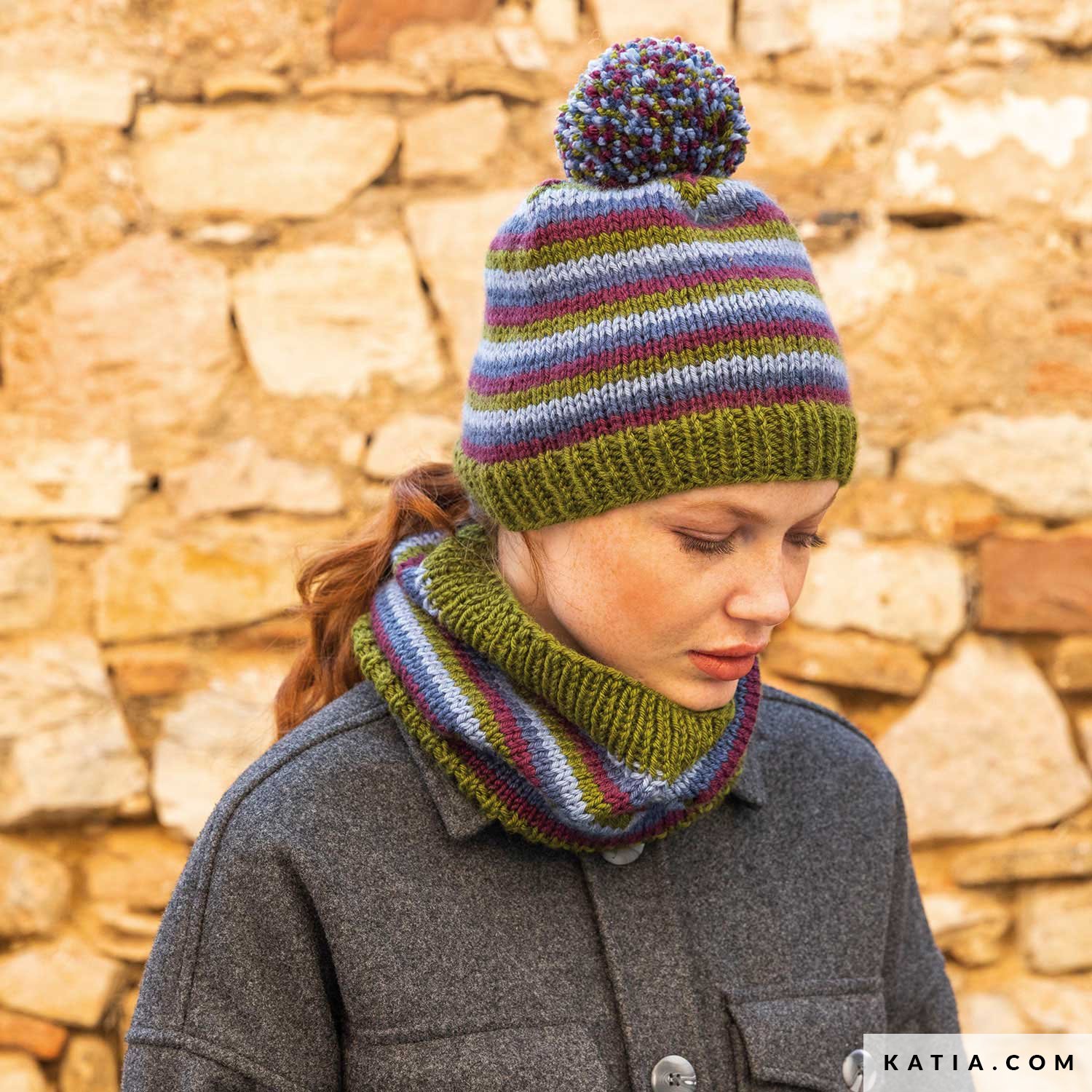 ESKIMO beanie knitting kit-beanie knit kit-wool beanie-winter hat diy set-