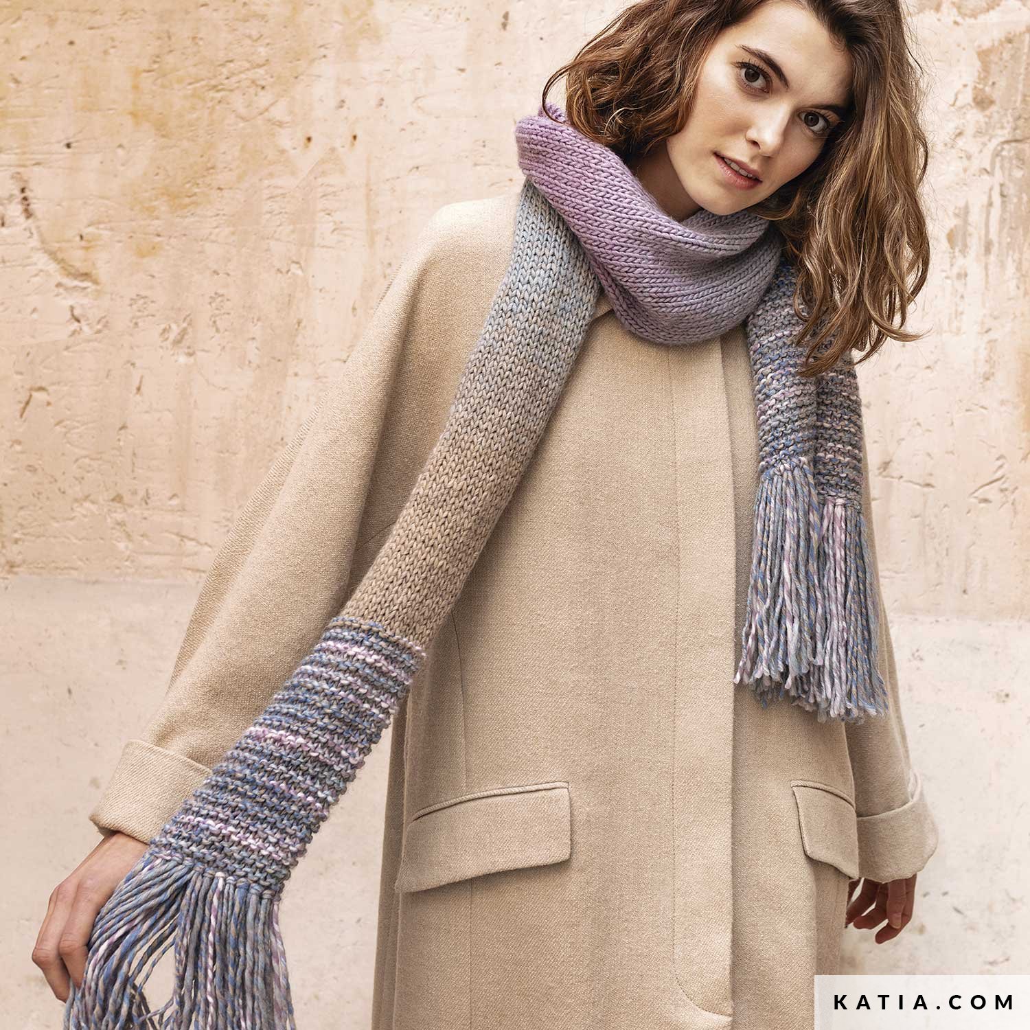Sciarpa Lunga Donna Invernale A Quadri, Scialle Elegante Con Frange, Morbida E Calda, 65x200 Cm, Colori Marrone, Beige, Nero E Altri