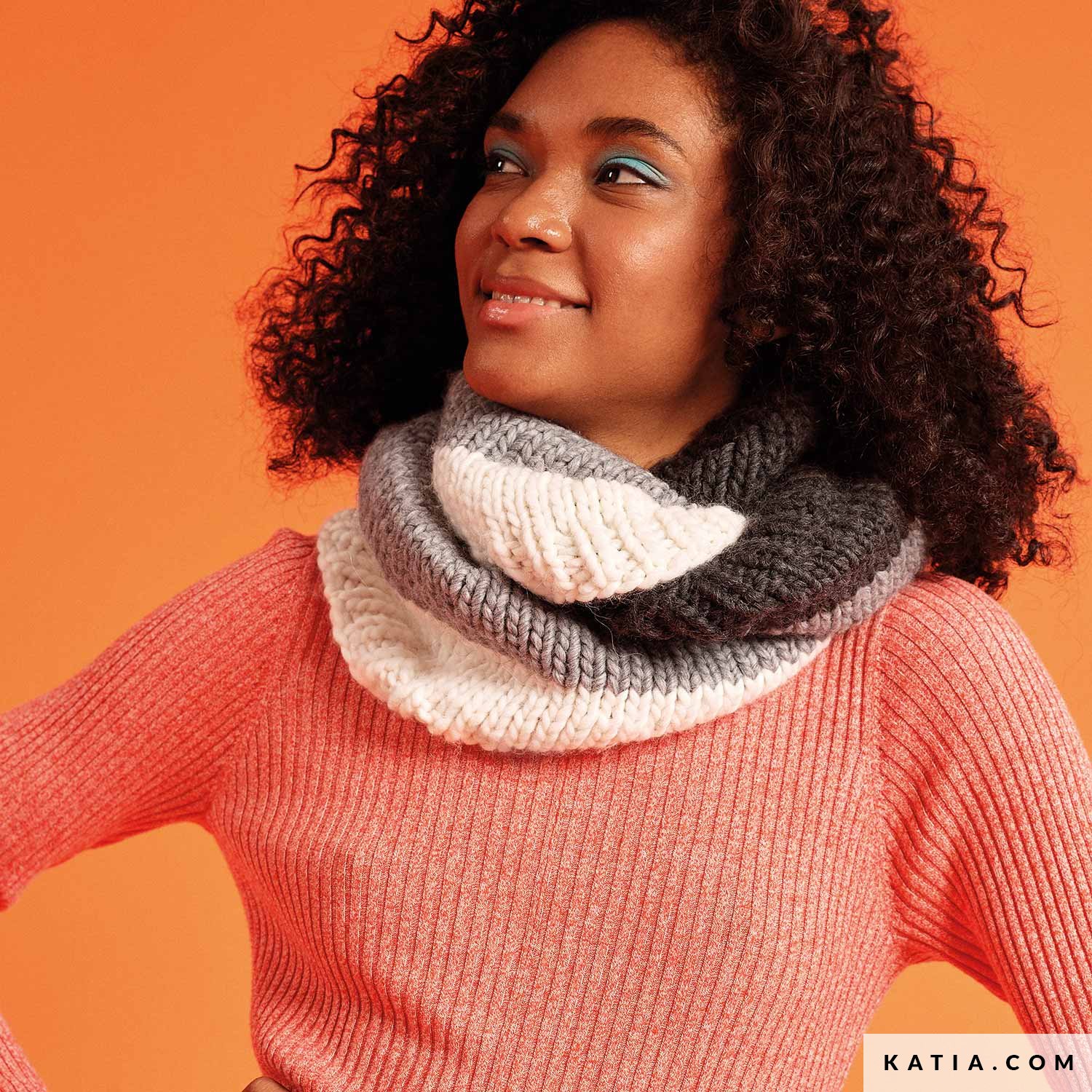 patroon breien haken dames colsjaal herfst winter katia 8036 442 02 g