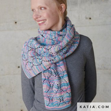 patroon breien haken dames sjaal herfst winter katia 8036 454 p