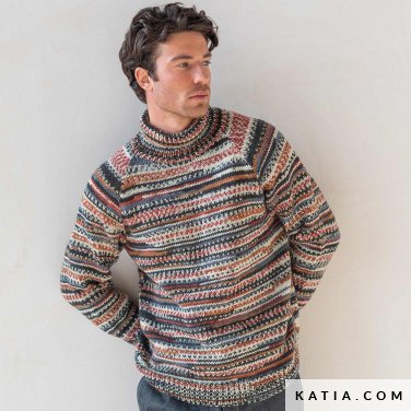 pattern knit crochet man sweater autumn winter katia 8036 462 p