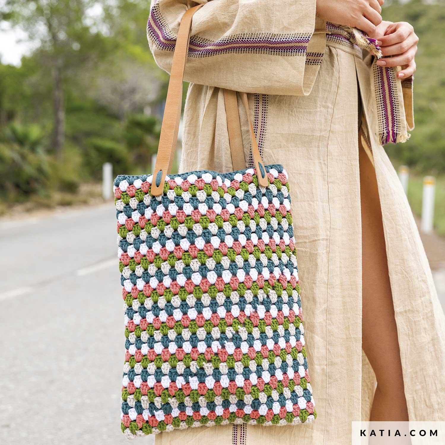 Nature Color Bag, Handmade Crochet Bag, Trendy Woman's Bag, Tote