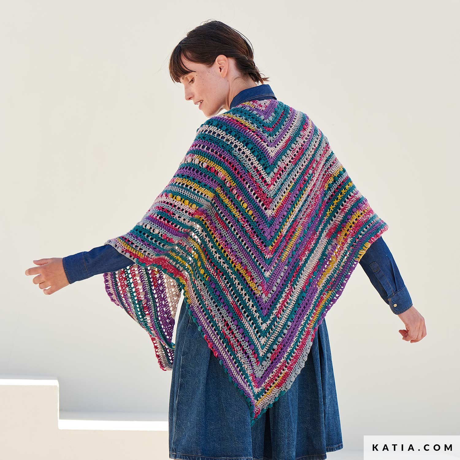 Sciarpa triangolare da donna invernale calda XXL, morbida sciarpa triangolare in cotone morbido triangolo caldo floreale donna modello autunno inverno sciarpa sciarpa invernale Hijab Cape, Blu, Taglia