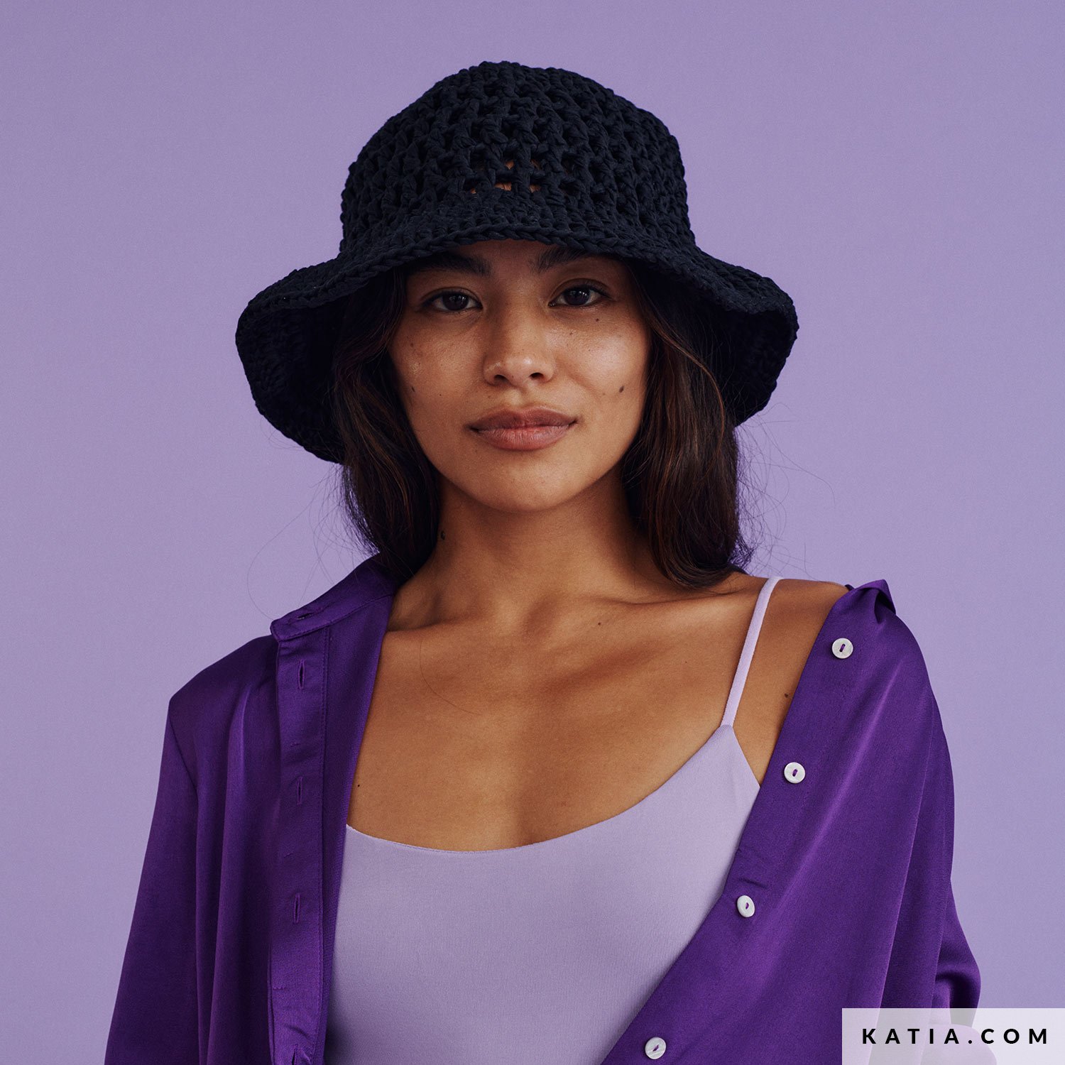 [FALLETT] SUMMER KNIT BONNET /追跡付 OVERRIDE EARFLAP KNIT BUCKET | 57cm～59cm(98) BLACK (01