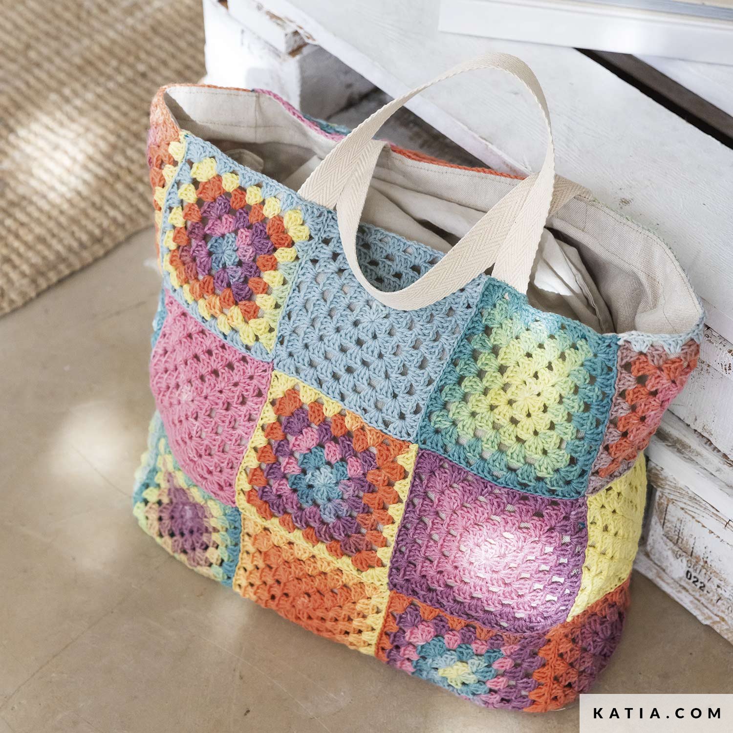 BEACH BAG WITH STRIPES IN GRADIENT OF BLUE IN COTTON CANVAS, CHILD BEACH BAG WITH STRIPES IN GRADIENT OF BLUE IN COTTON CANVAS, CHILD