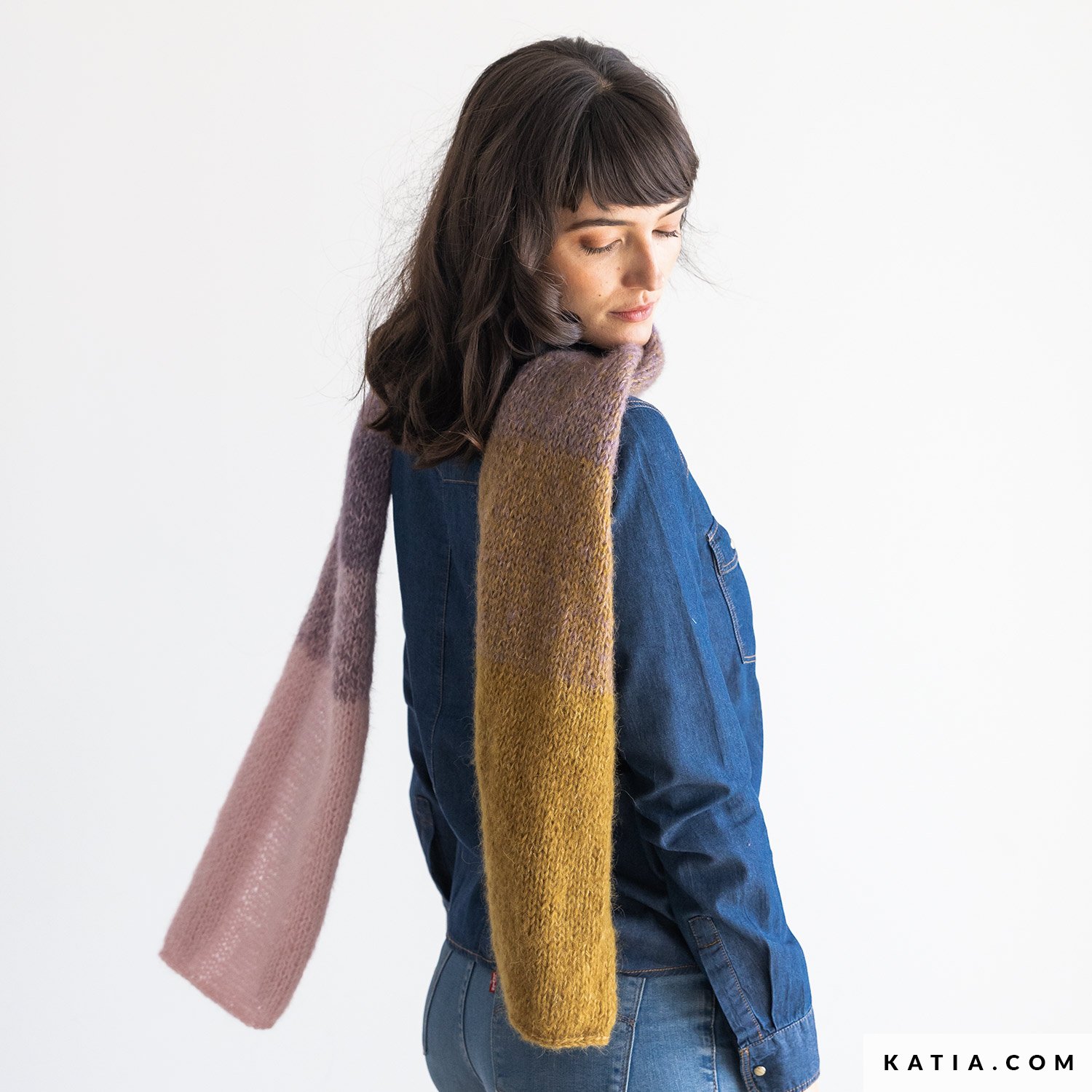 か*ご様 Osmanthus Motif Knitted Scarf Scarf - Woman - Autumn / Winter - models & patterns | Katia.com