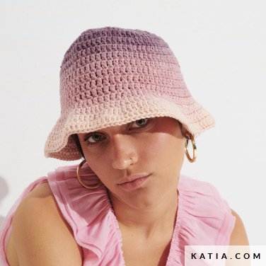patron tejer punto ganchillo mujer gorro primavera verano katia 8041 471 p