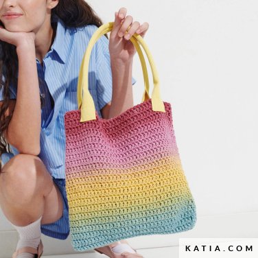 patron tejer punto ganchillo mujer tote bag primavera verano katia 8041 478 p