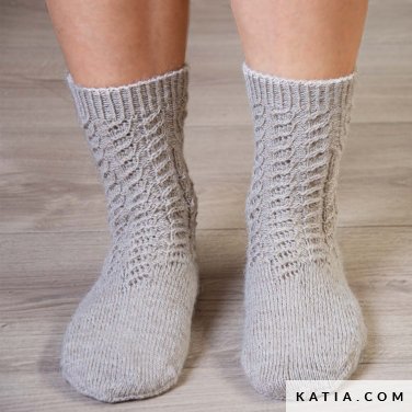 patroon breien haken dames korte sokken lente zomer katia 8041 394 p