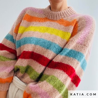 Pull Femme à Motifs Blocs Colorés - Tricoté Polyester - Décontracté Automne/Hiver - Taille Unique