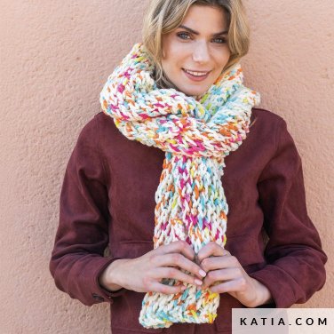 SABBOT Sciarpa Invernale Donna, Calda Con Morbida Fodera In Pile, Lavorata A Maglia, Colore Blu Chiaro/grigio, Unica