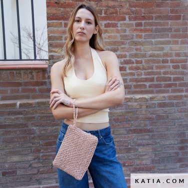 patron tejer punto ganchillo mujer bolso cartera primavera verano katia 8043 486 p