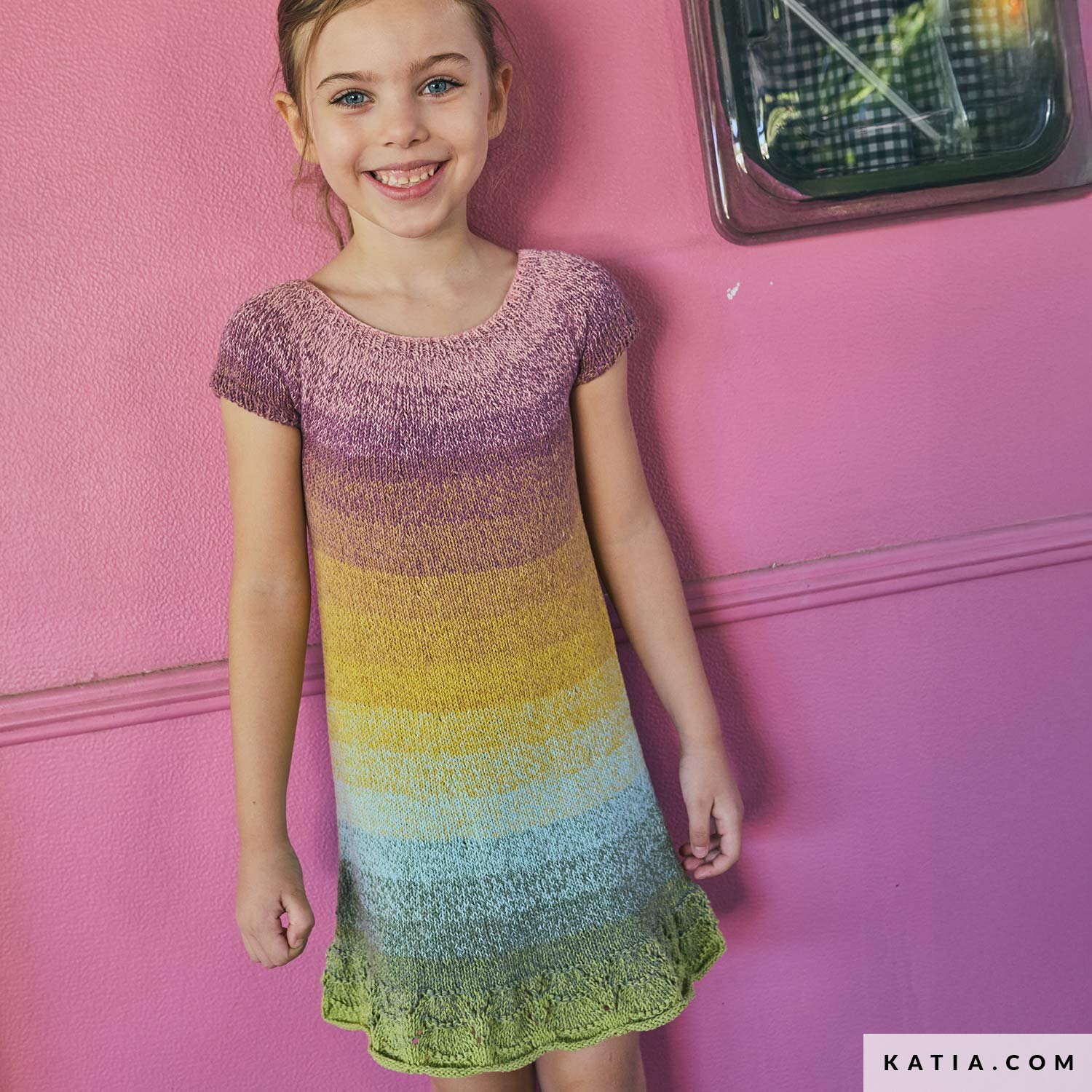 patroon breien haken kinderen jurk lente zomer katia 8043 472 g
