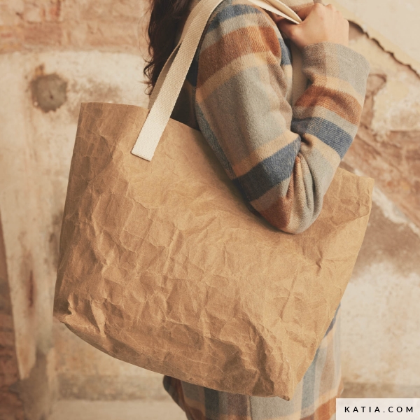 Patron de costura bolso tipo shopper de paper Kraft Katia