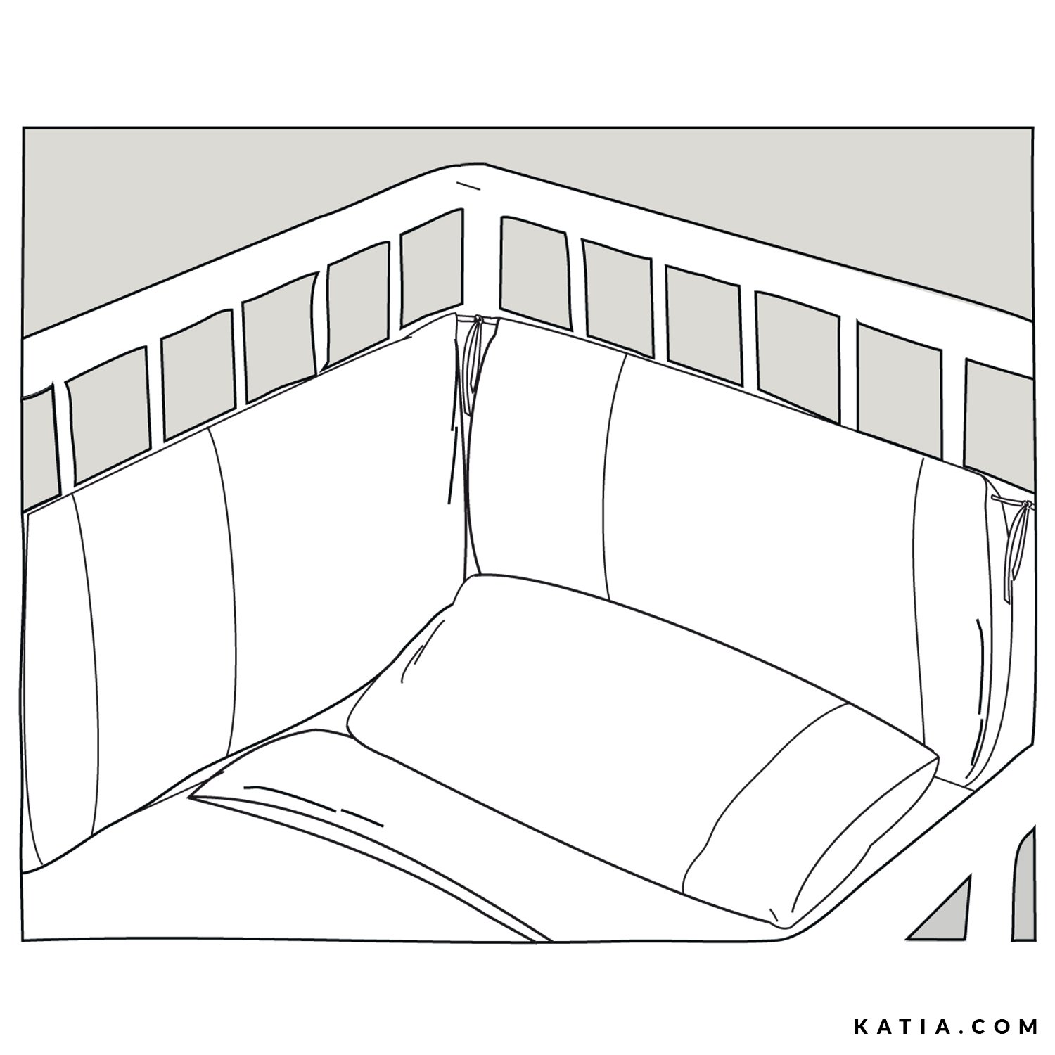 Sewing pattern Bedding set with mattress protector