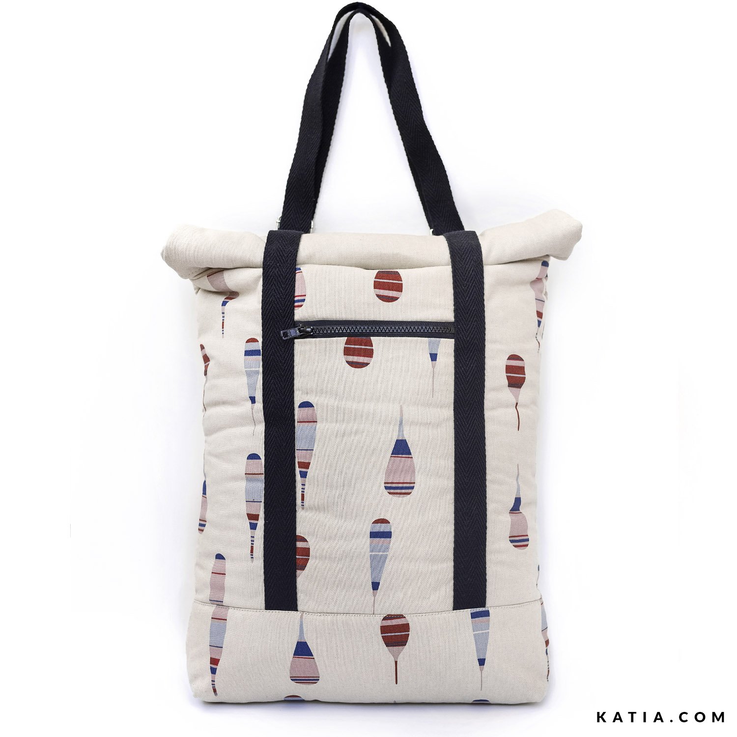 Backpack with velcro fastening and outer pocket