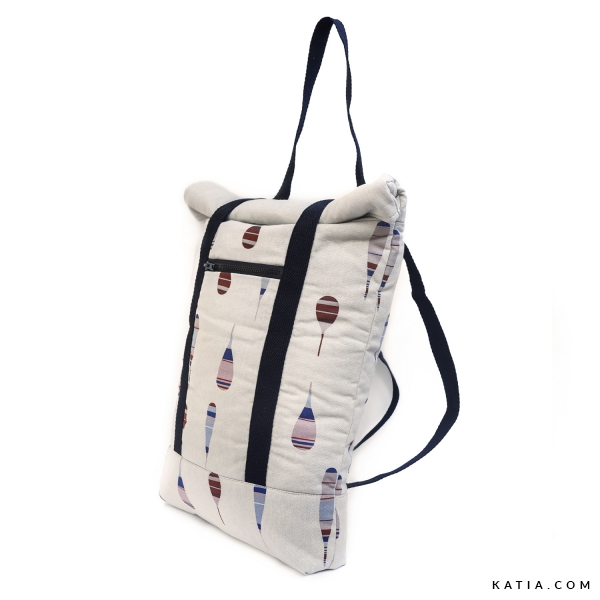 Backpack with velcro fastening and outer pocket