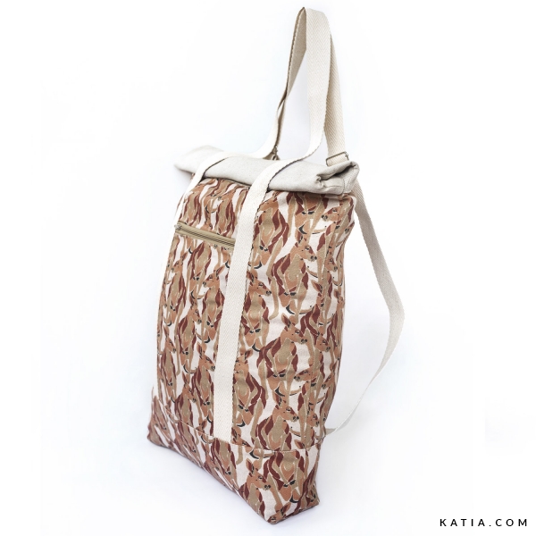 Backpack with velcro fastening and outer pocket