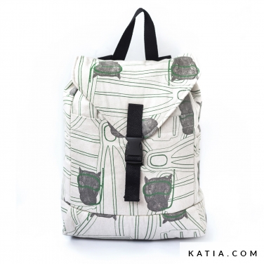 sac a dos a rabat et fermeture a cordon en canvas slim a22 2421 katia p