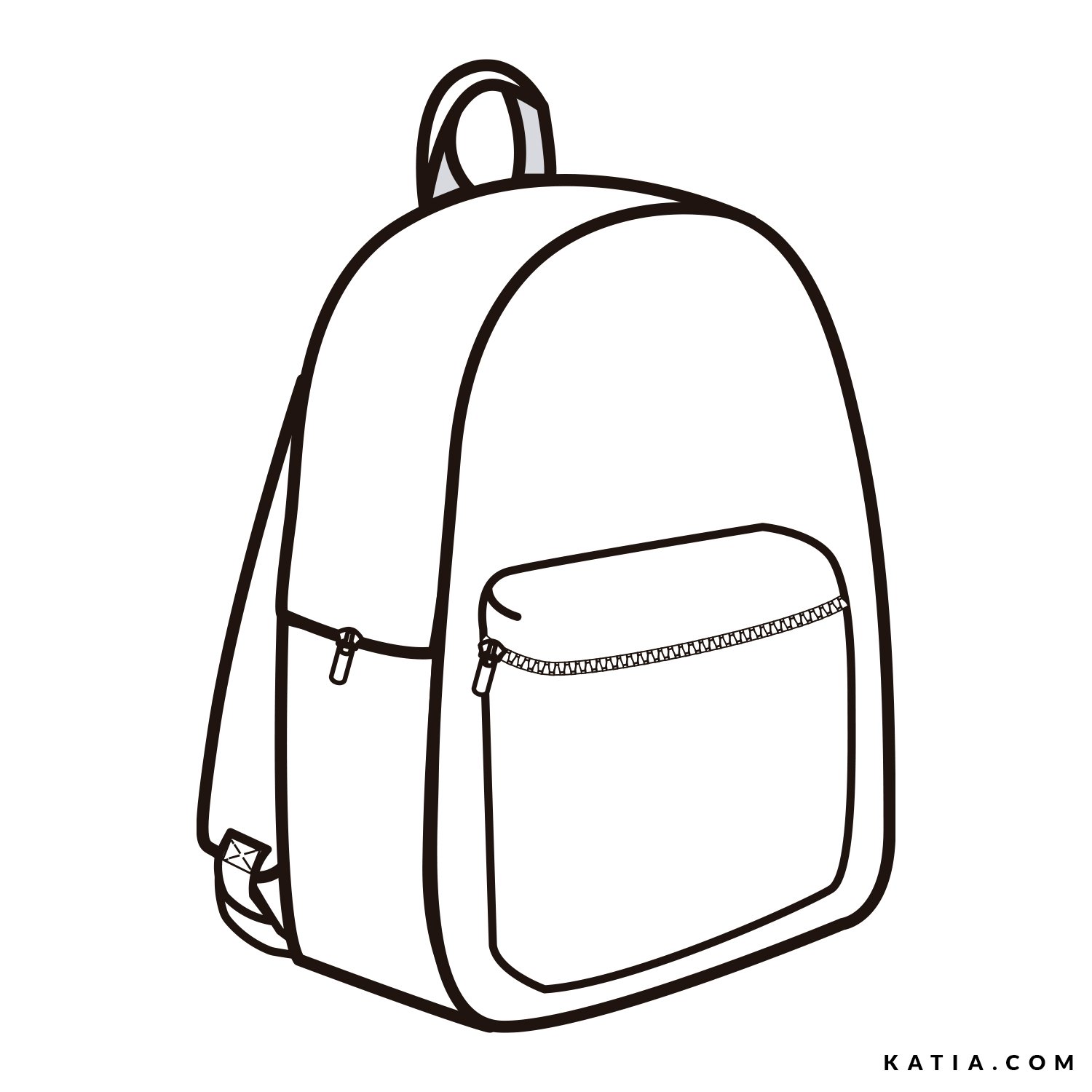 Backpack Outline.pdf Backpack with front pocket and compartment PDF pattern | Katia.com