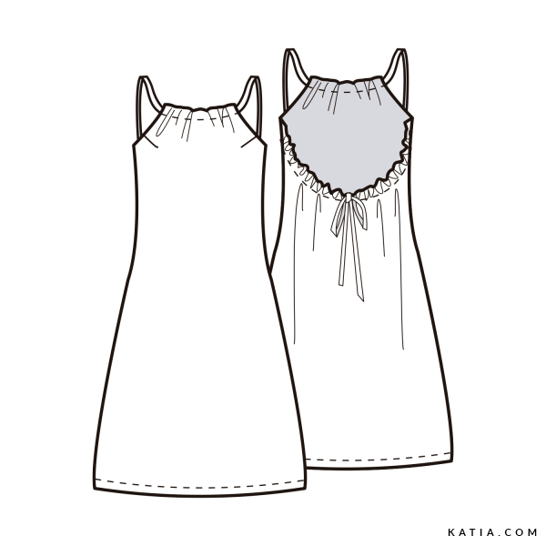 Women’s strappy dress PDF sewing pattern | Katia.com