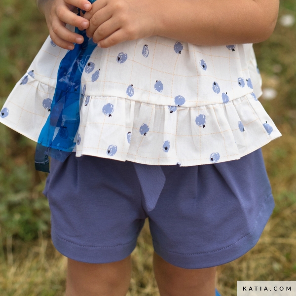 Patrón Shorts de pinzas con cinturón de lazo | Katia.com