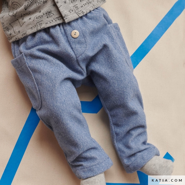 Patrón de Pantalones con bolsillos para bebé |
