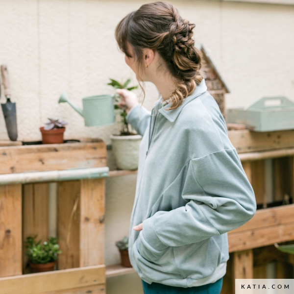Damen Denim-Jacke - Reißverschluss mit Reverskragen