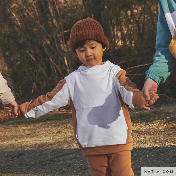 Children’s hooded sweatshirt sewing pattern with pockets