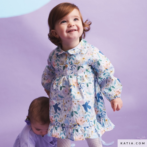 Naaipatroon baby jurk met Peter Pan kraag Katia