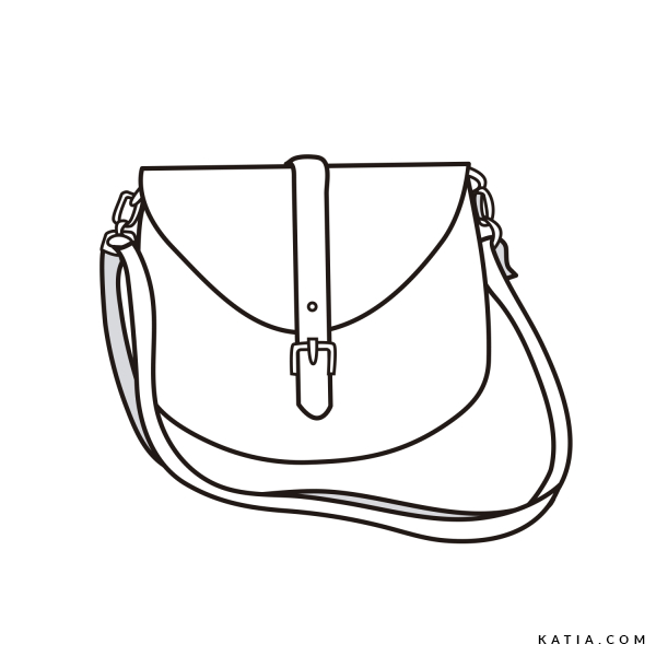 PDF sewing pattern - Crossbody bag with flap and buckle | Katia.com