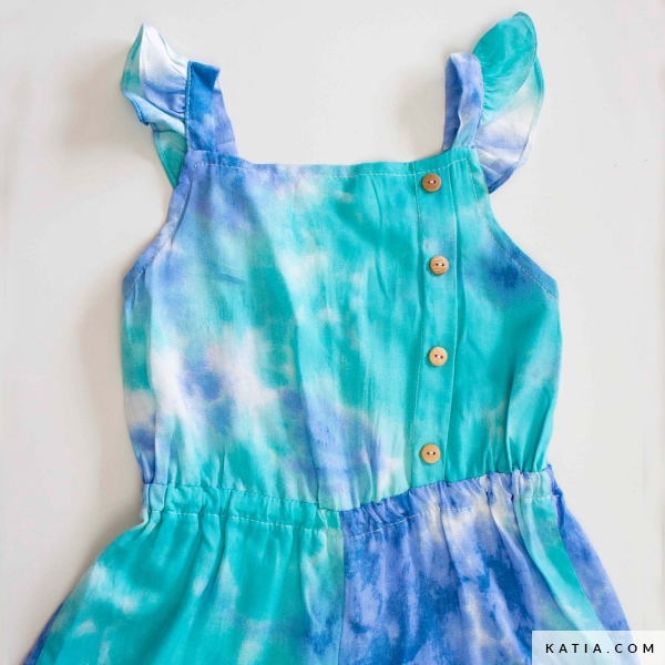 TieDye Turquoise Ocean viscose fabric Spring / Summer