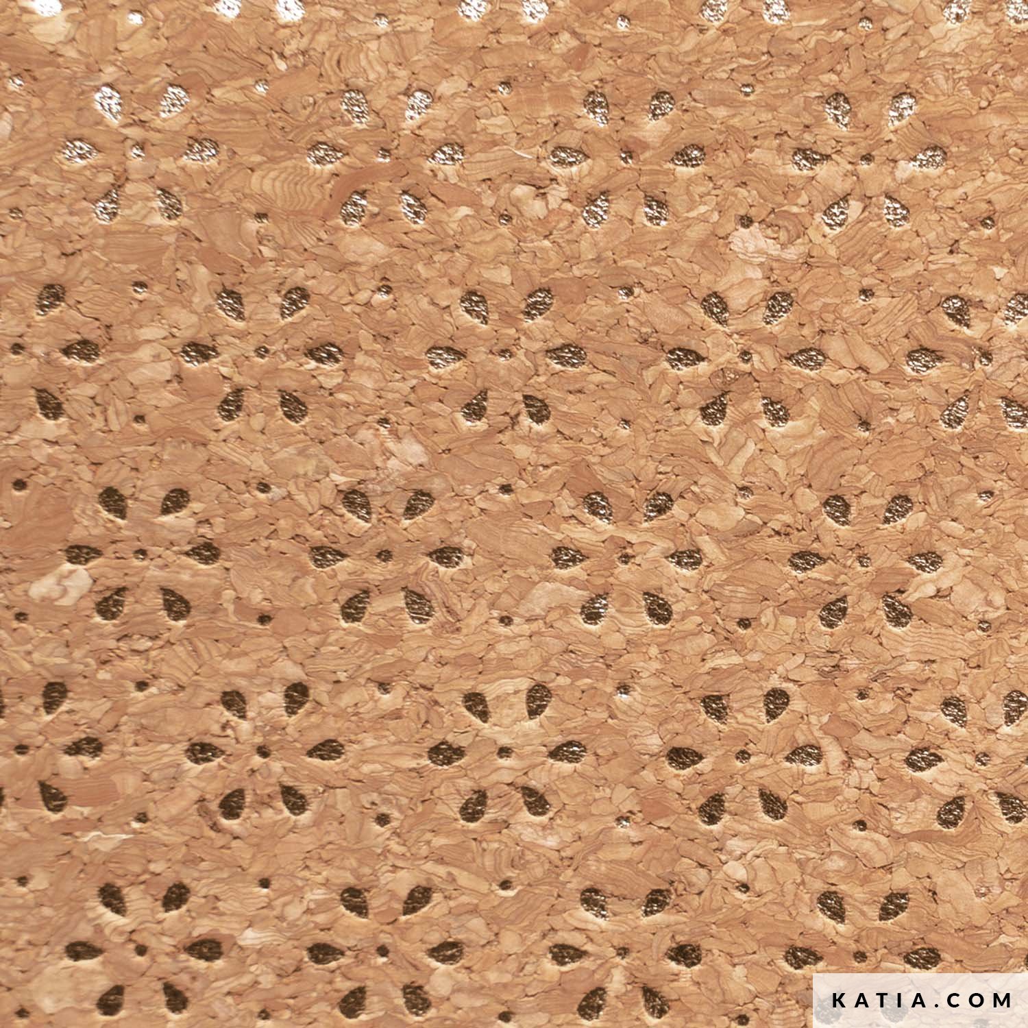Geo Flowers Cork Fabric