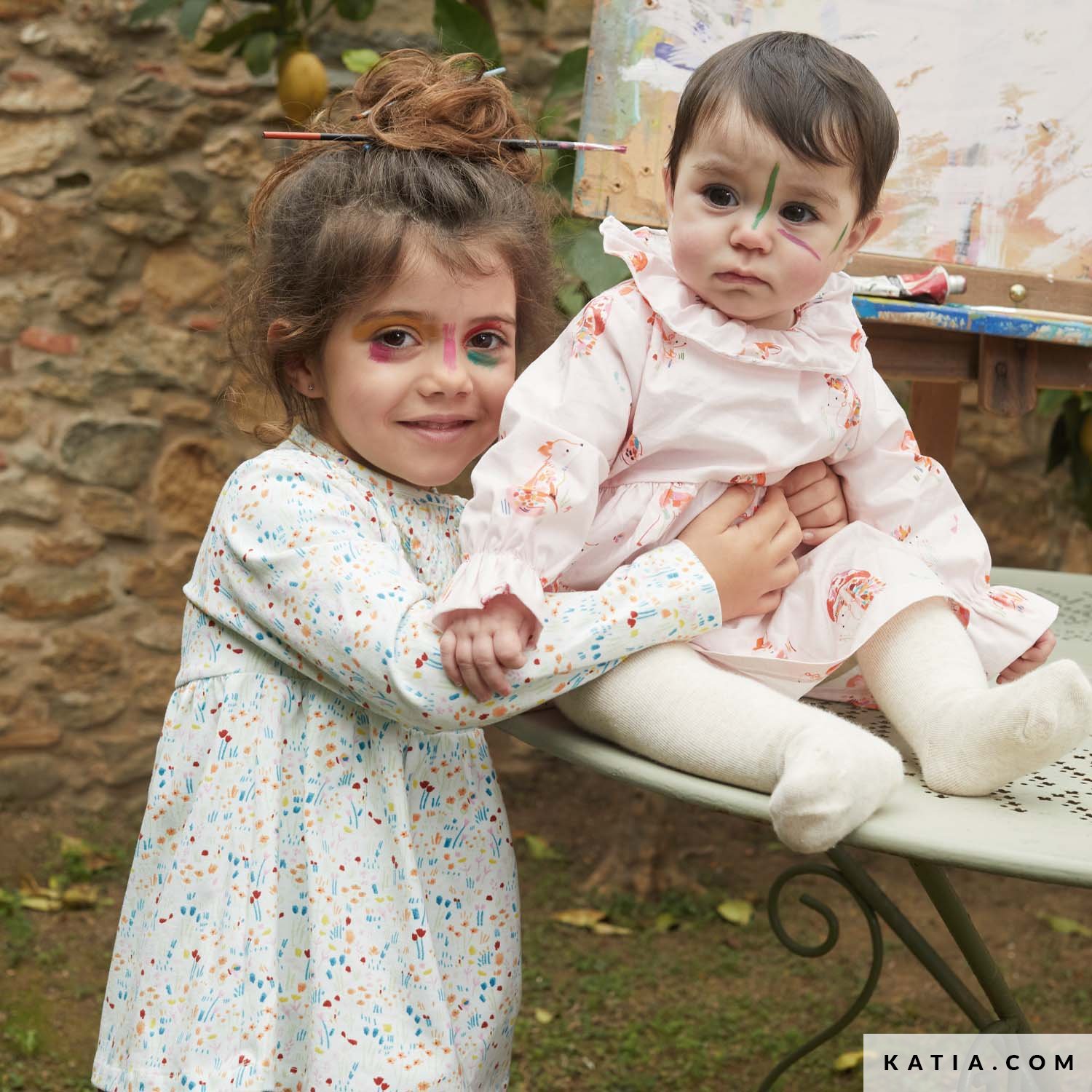 Paint Flowers Jersey knit fabric Autumn / Winter