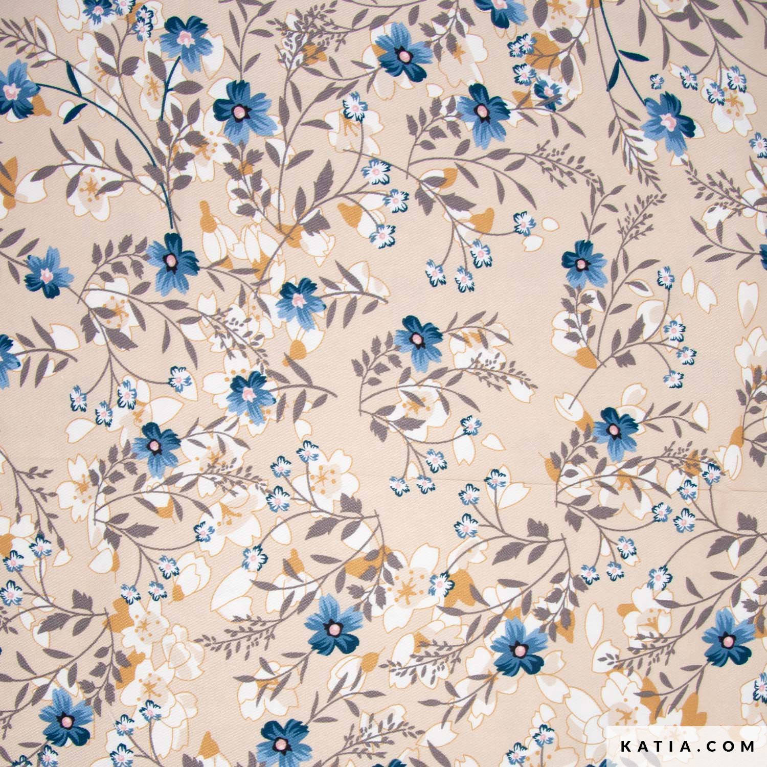 Oxford Autumn Flowers Twill Viscose fabric Autumn / Winter