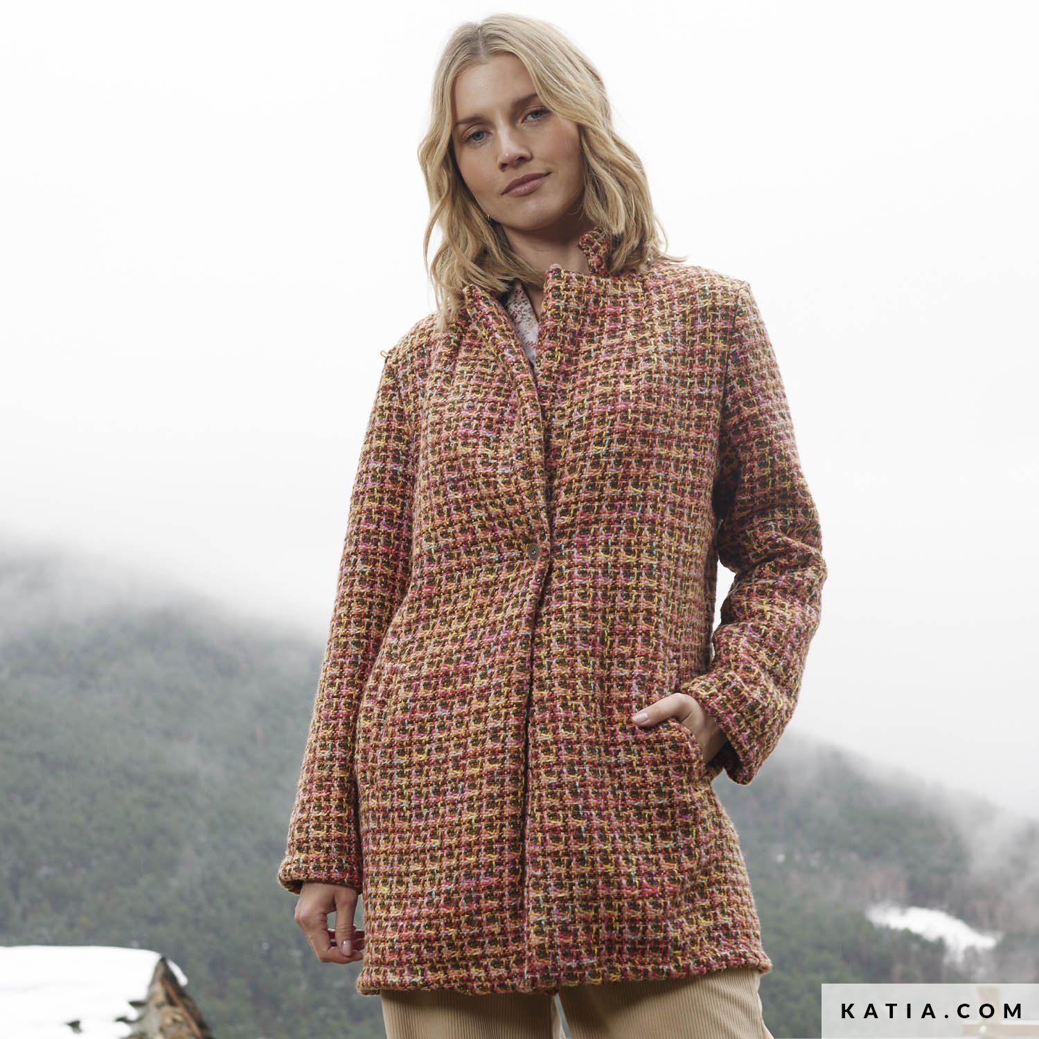 Coupon De Tissu Lainage Tweed Gris - Neuf, Pour Confection Manteau, Poupée, Couture