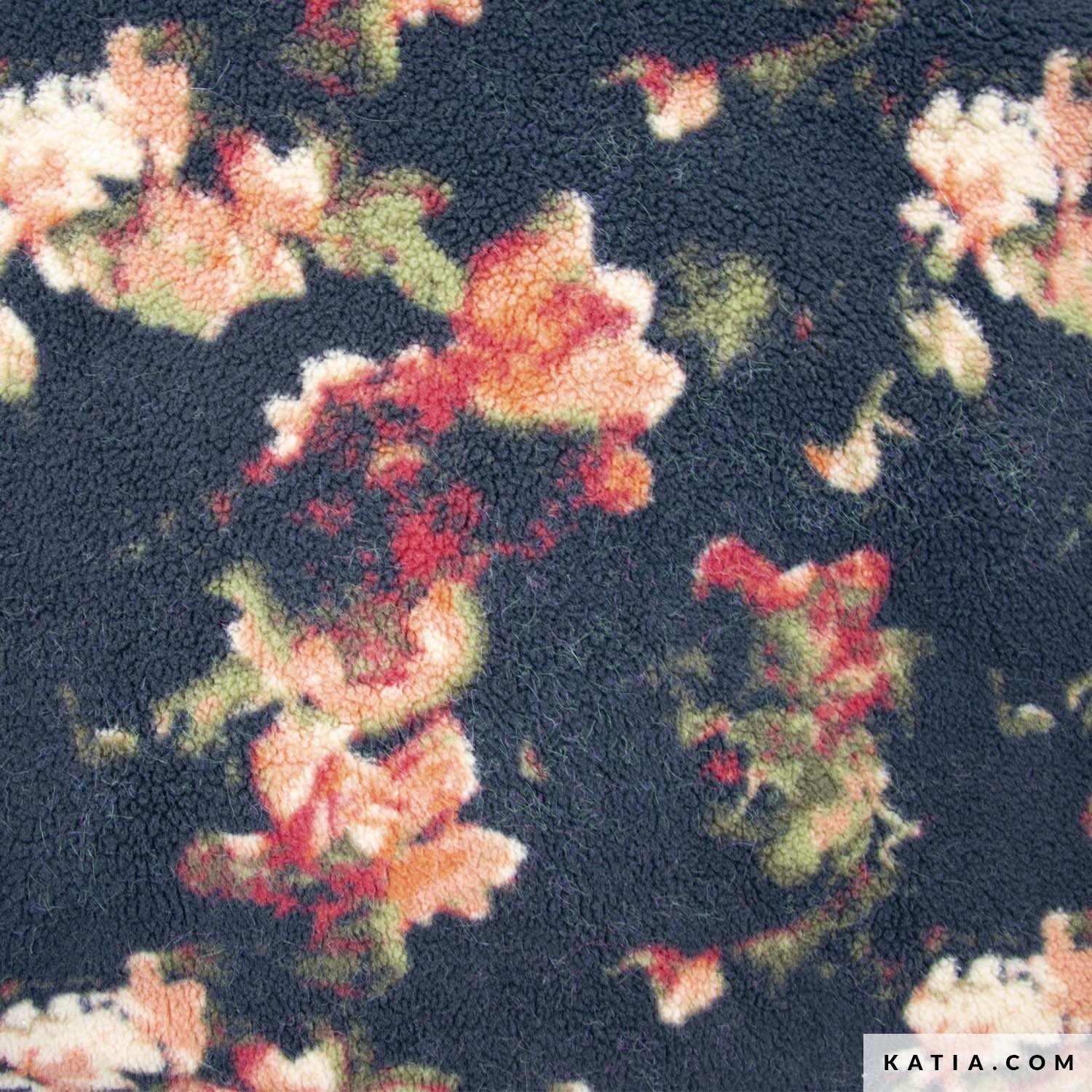 T-shirt maille résille plissée imprimé floral Rouge