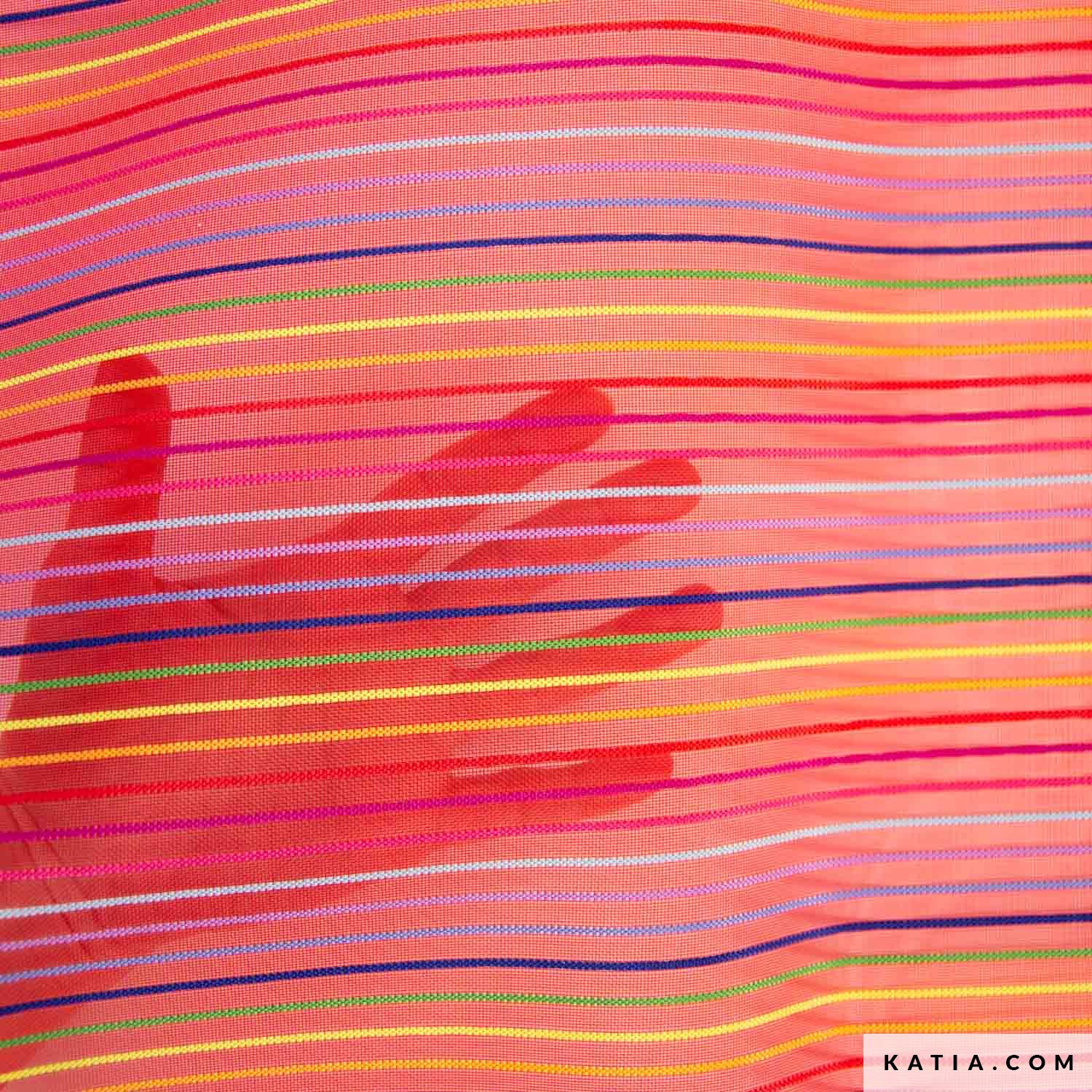 Multicolor striped mesh fabric - Spring / Summer | Katia.com