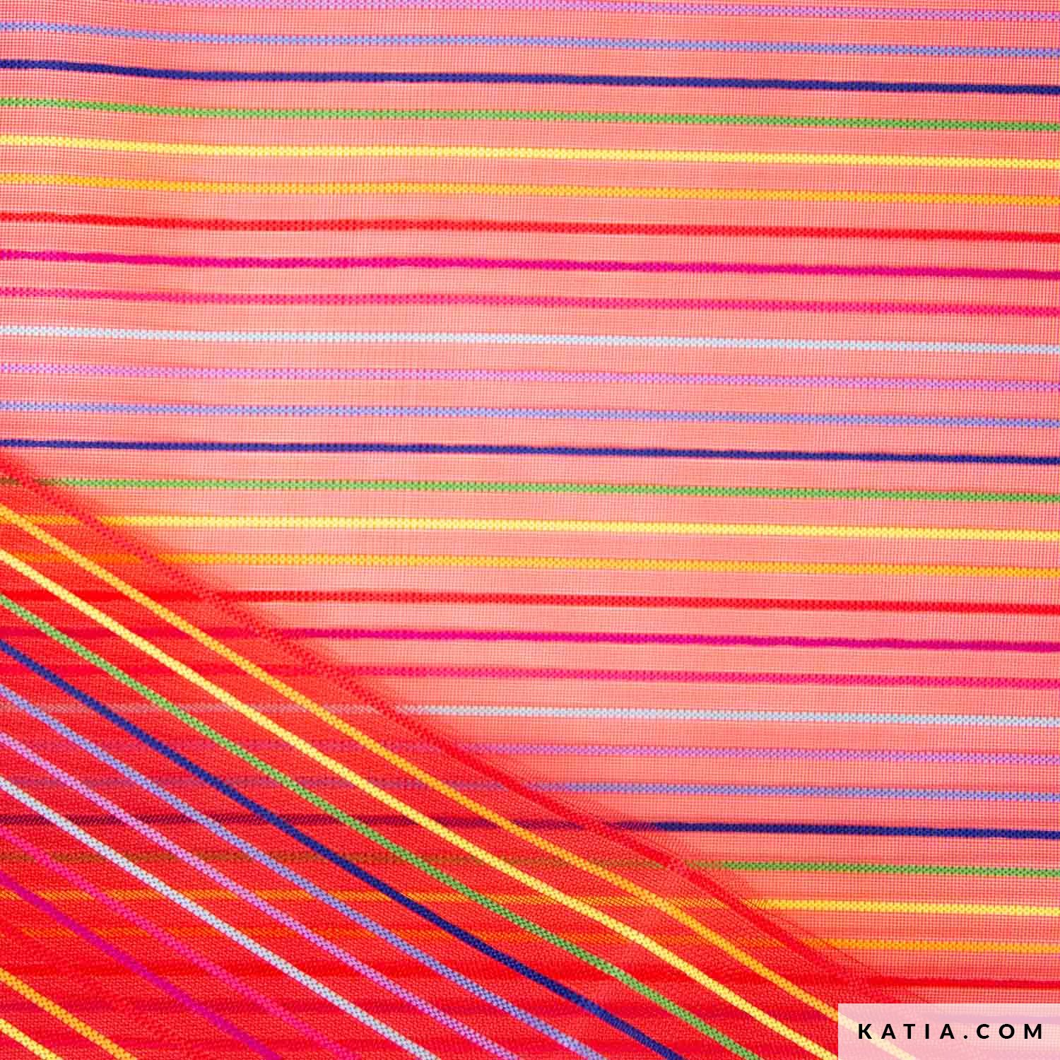 Multicolor striped mesh fabric - Spring / Summer | Katia.com