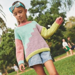 Kids Intarsia Sweater Knitting Kit - S/S - Intermediate - (6220-12