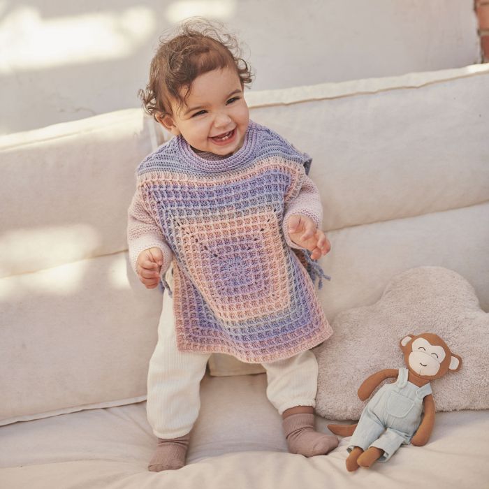 Babies Merino Baby Aquarelle  Poncho Knitting/Crochet Kit (6279-12)