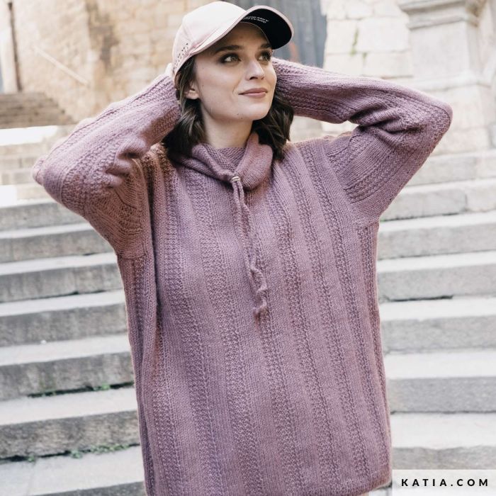 Womens Cord & Rib Texture Sweater Knitting Pattern - A/W - Intermediate -  (6266-20) ¦  - Katia