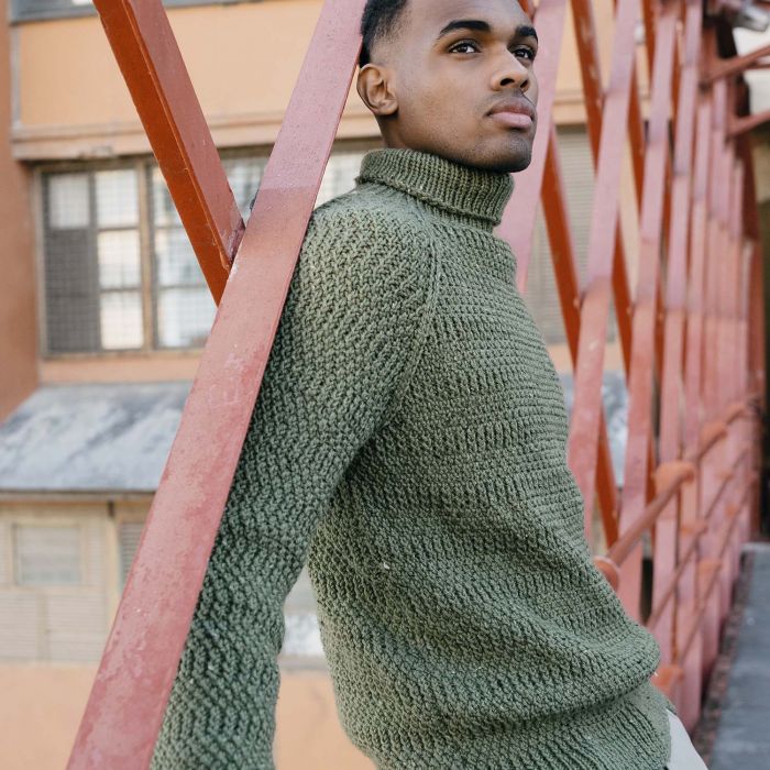 Mens Turnover Collar Sweater Knitting Pattern A W Advanced 6266 6 Katia Katia