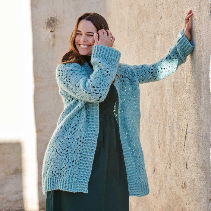 Silver crochet cardigan 2025