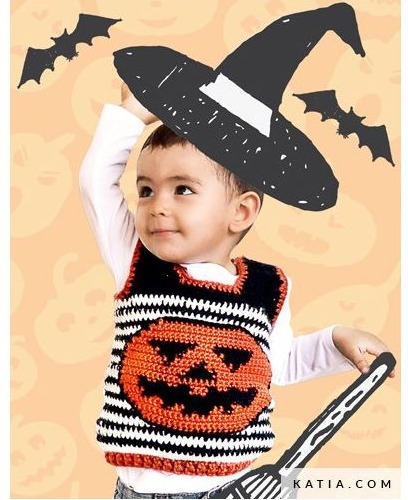 Pumpkin Halloween Waistcoat Crochet Pattern¦ Katia.com