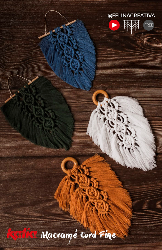 How to Make a Macramé Feather-Shaped Wall Hanging