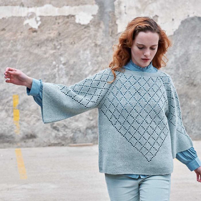 Womens Silky Lace Sweater Knitting/Crochet Pattern (6277-9)