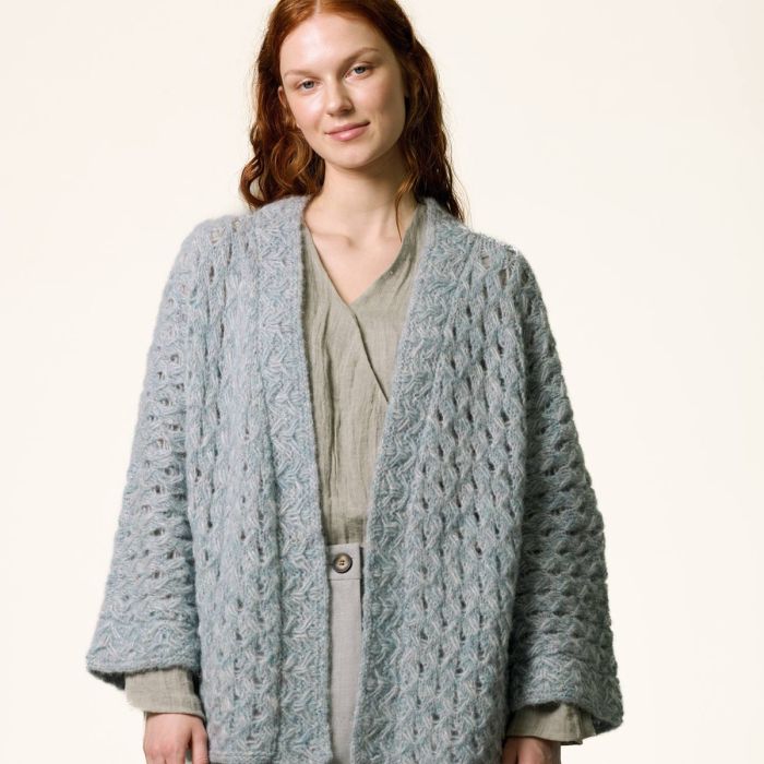 Womens Kimono-Style Open Cardigan Knitting Pattern - A/W