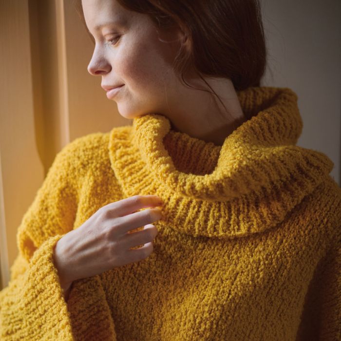 Womens Oversized High-Neck Sweater Knitting Pattern - A/W