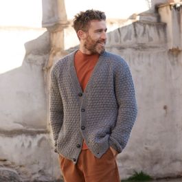 AMERI ★ RUG PATTERN KNIT JACKET Womens Cotton Merino Volume Jacket Knitting Pattern (6277-6)